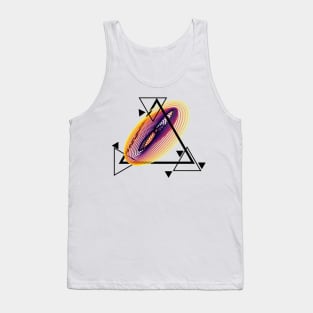 Harmonic Motion Geometry | Inferno Wormhole Yellow Red Black Tank Top